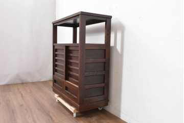 中古　美品　北海道民芸家具　HM105　和の空間に合うシンプルモダンな茶棚　定価約23万円　(R-090090)