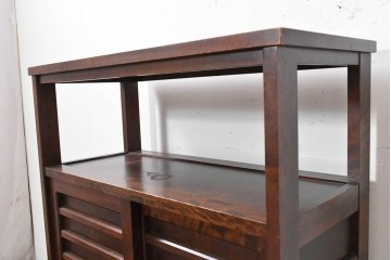 中古　美品　北海道民芸家具　HM105　和の空間に合うシンプルモダンな茶棚　定価約23万円　(R-090090)