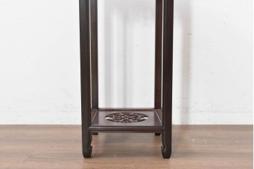 和製ヴィンテージ　1990年頃　花梨(カリン)材　唐草文の透かし彫りが美しい唐木花台　(R-090092)