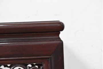 和製ヴィンテージ　1990年頃　花梨(カリン)材　唐草文の透かし彫りが美しい唐木花台　(R-090092)