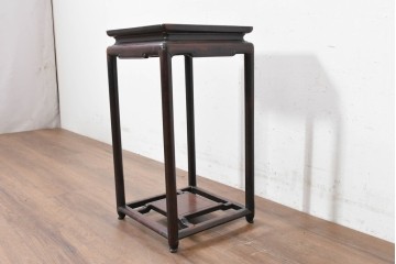 和製アンティーク　1940年頃　花梨(カリン)材　端正な直線美が魅力の花台　(R-090093)