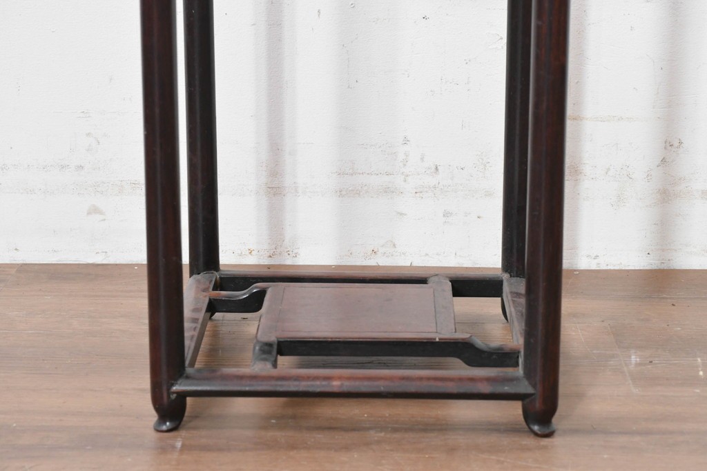 和製アンティーク　1940年頃　花梨(カリン)材　端正な直線美が魅力の花台　(R-090093)