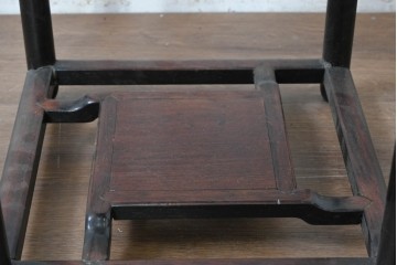 和製アンティーク　1940年頃　花梨(カリン)材　端正な直線美が魅力の花台　(R-090093)
