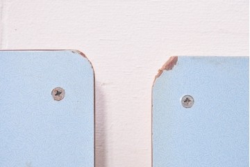 【簡易リペア限定品】　イギリスヴィンテージ　スタッキングできるライトブルーカラーのチャイルドチェア6脚セット　(R-090098)