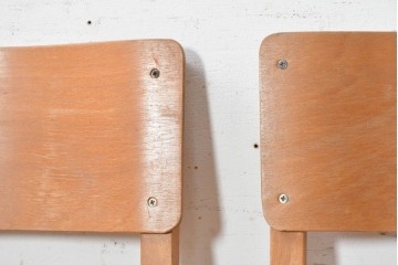 イギリスヴィンテージ　スタッキングできるスクールチェア4脚セット　(R-090099)