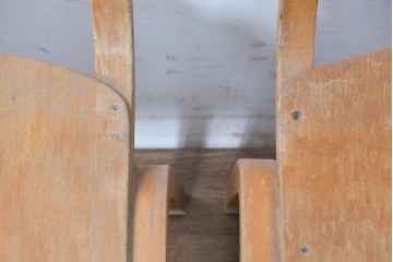 イギリスヴィンテージ　スタッキングできるスクールチェア4脚セット　(R-090099)