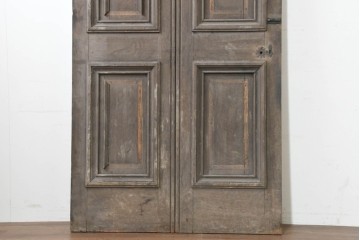 イギリスアンティーク建具　1910年頃　オーク材　特大!!　モールディングが重厚な佇まいを見せるドア1枚　(R-090106)