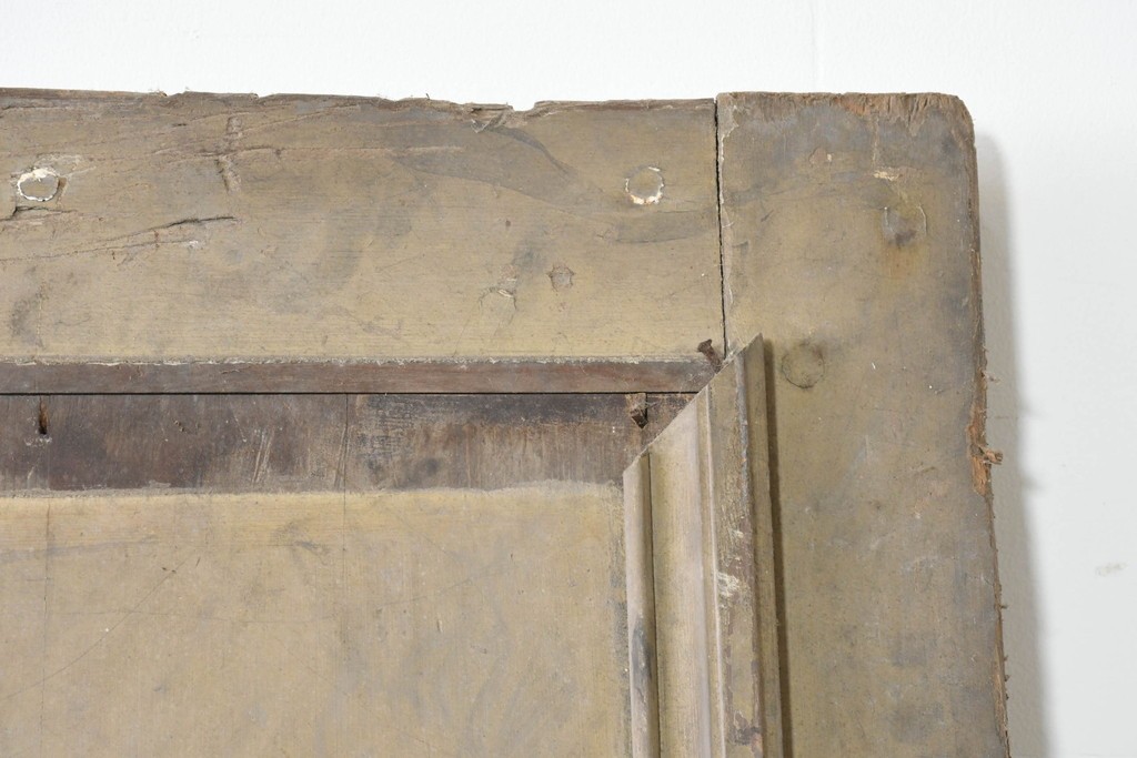 イギリスアンティーク建具　1910年頃　オーク材　特大!!　モールディングが重厚な佇まいを見せるドア1枚　(R-090106)