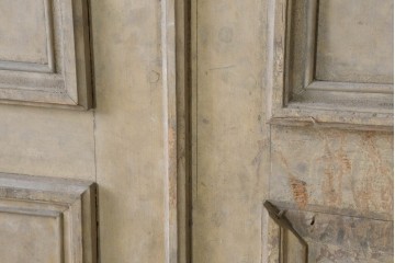 イギリスアンティーク建具　1910年頃　オーク材　特大!!　モールディングが重厚な佇まいを見せるドア1枚　(R-090106)