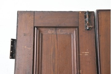 イギリスアンティーク建具　1920年頃　縦長のパネルデザインが印象的な両開きドア2枚(1対)セット　(R-090108)