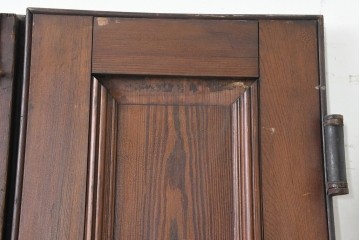 イギリスアンティーク建具　1920年頃　縦長のパネルデザインが印象的な両開きドア2枚(1対)セット　(R-090108)
