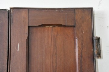 イギリスアンティーク建具　1920年頃　縦長のパネルデザインが印象的な両開きドア2枚(1対)セット　(R-090108)