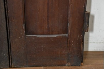 イギリスアンティーク建具　1920年頃　縦長のパネルデザインが印象的な両開きドア2枚(1対)セット　(R-090108)
