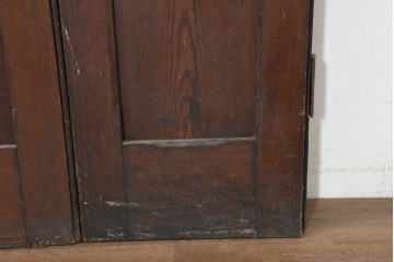 イギリスアンティーク建具　1920年頃　縦長のパネルデザインが印象的な両開きドア2枚(1対)セット　(R-090109)