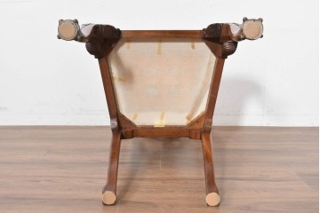 中古　MAITLAND SMITH(メートランドスミス)　マホガニー材　繊細な彫刻意匠と猫脚が優雅なチェア　(R-090110)