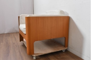 和製ヴィンテージ　レザー・欅材　天童木工　剣持勇デザイン　Haco(ハコ)　ジャパニーズモダンを象徴する名作イージーチェア　現行定価約50万円　(R-090112)