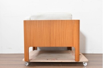 和製ヴィンテージ　レザー・欅材　天童木工　剣持勇デザイン　Haco(ハコ)　ジャパニーズモダンを象徴する名作イージーチェア　現行定価約50万円　(R-090112)