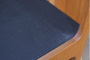 和製ヴィンテージ　レザー・欅材　天童木工　剣持勇デザイン　Haco(ハコ)　ジャパニーズモダンを象徴する名作イージーチェア　現行定価約50万円　(R-090113)