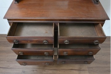 イギリスアンティーク　1920年頃　マホガニー材　オーバルミラーを備えたドレッシングチェスト　(R-090120)