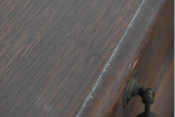 イギリスアンティーク　1920年頃　オーク材　ツイスト支柱と大きなミラーが印象的なドレッシングチェスト　(R-090121)