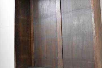 イギリスアンティーク　1900年頃　希少デザイン!!　オーク材　シャッター扉がレトロな引き出し式デスク付き本棚　(R-090128)