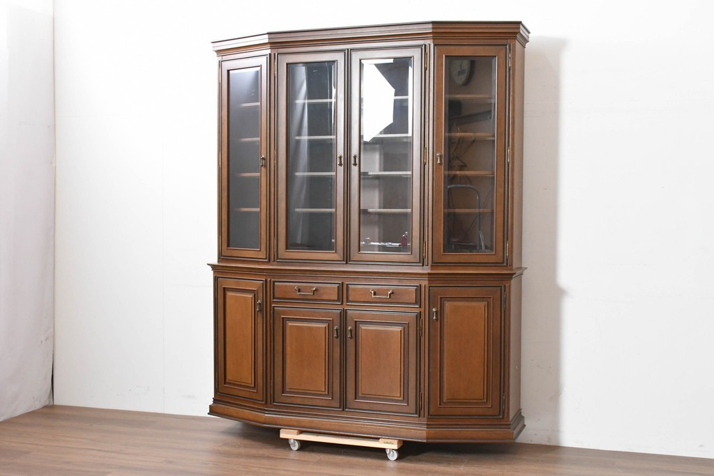 中古　美品　maruni(マルニ木工)　端正なデザインが魅力の照明付きキャビネット　定価約130万円　(R-090135)
