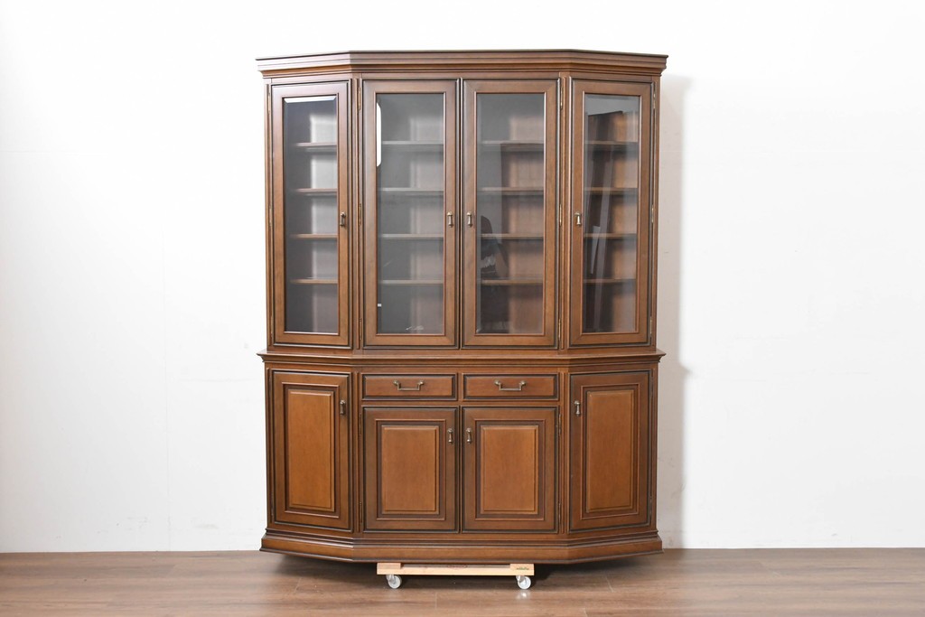 中古　美品　maruni(マルニ木工)　端正なデザインが魅力の照明付きキャビネット　定価約130万円　(R-090135)