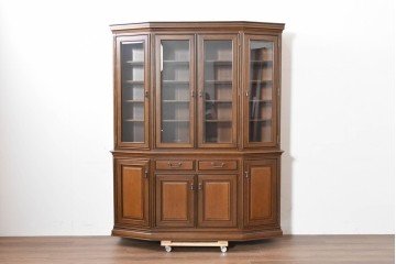 中古　美品　maruni(マルニ木工)　端正なデザインが魅力の照明付きキャビネット　定価約130万円　(R-090135)
