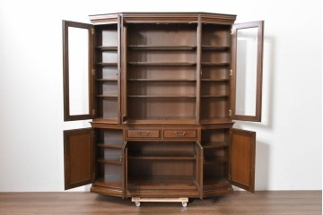 中古　美品　maruni(マルニ木工)　端正なデザインが魅力の照明付きキャビネット　定価約130万円　(R-090135)