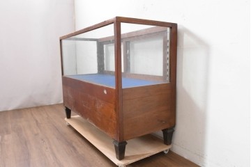 イギリスアンティーク　1930年頃　希少デザイン!!　小振りな引き出し付きガラスケース　(R-090145)