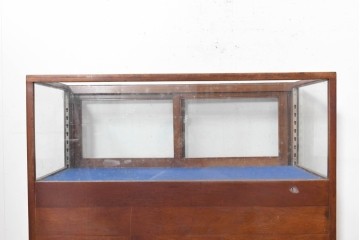 イギリスアンティーク　1930年頃　希少デザイン!!　小振りな引き出し付きガラスケース　(R-090145)