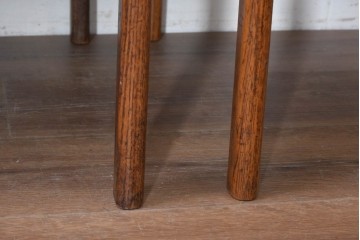 和製ヴィンテージ　昭和中期　ナラ材　グリーンの張地が彩りを添えるアームチェア4脚セット　(R-090148)