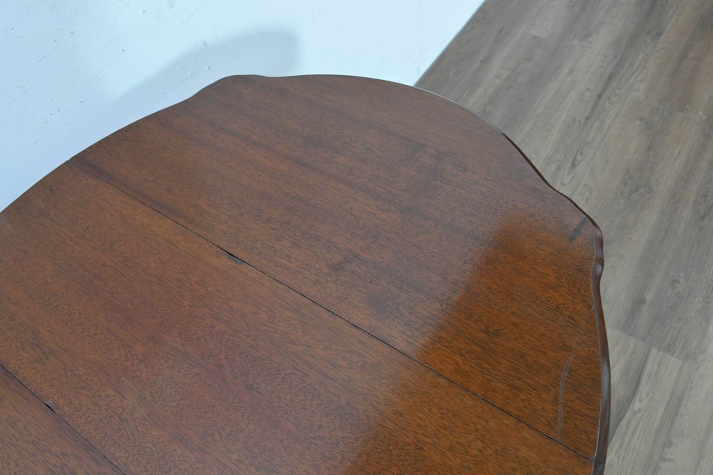 イギリスアンティーク　希少サイズ!!　マホガニー材　優美な曲線を描くゲートレッグテーブル　(R-090151)