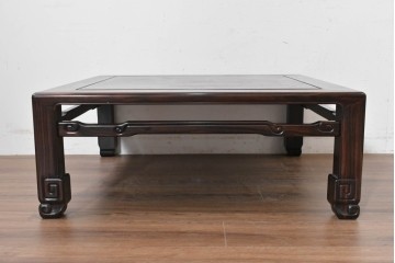 和製ヴィンテージ　縞黒檀　赤みを帯びた縞模様が魅力の座卓　(R-090152)