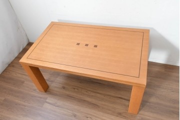 中古　KOSUGA(コスガ)　MILANO(ミラノ)シリーズ　2208　天板の象嵌意匠がアクセントのダイニングテーブル　(R-090154)
