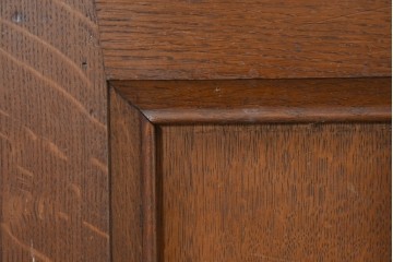 アンティーク建具　1920年から1930年頃　オーク材　ひし形意匠のステンドグラス入りドア 2枚(1対) セット　(R-090169)