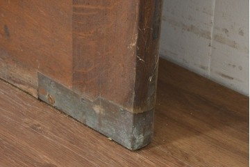 アンティーク建具　1920年から1930年頃　オーク材　ひし形意匠のステンドグラス入りドア 2枚(1対) セット　(R-090169)