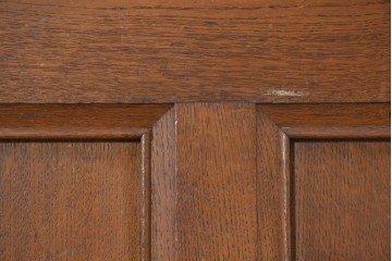 アンティーク建具　1920年から1930年頃　オーク材　ひし形意匠のステンドグラス入りドア 2枚(1対) セット　(R-090169)