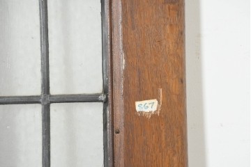 アンティーク建具　1920年から1930年頃　オーク材　ひし形意匠のステンドグラス入りドア2枚(1対)セット　(R-090170)