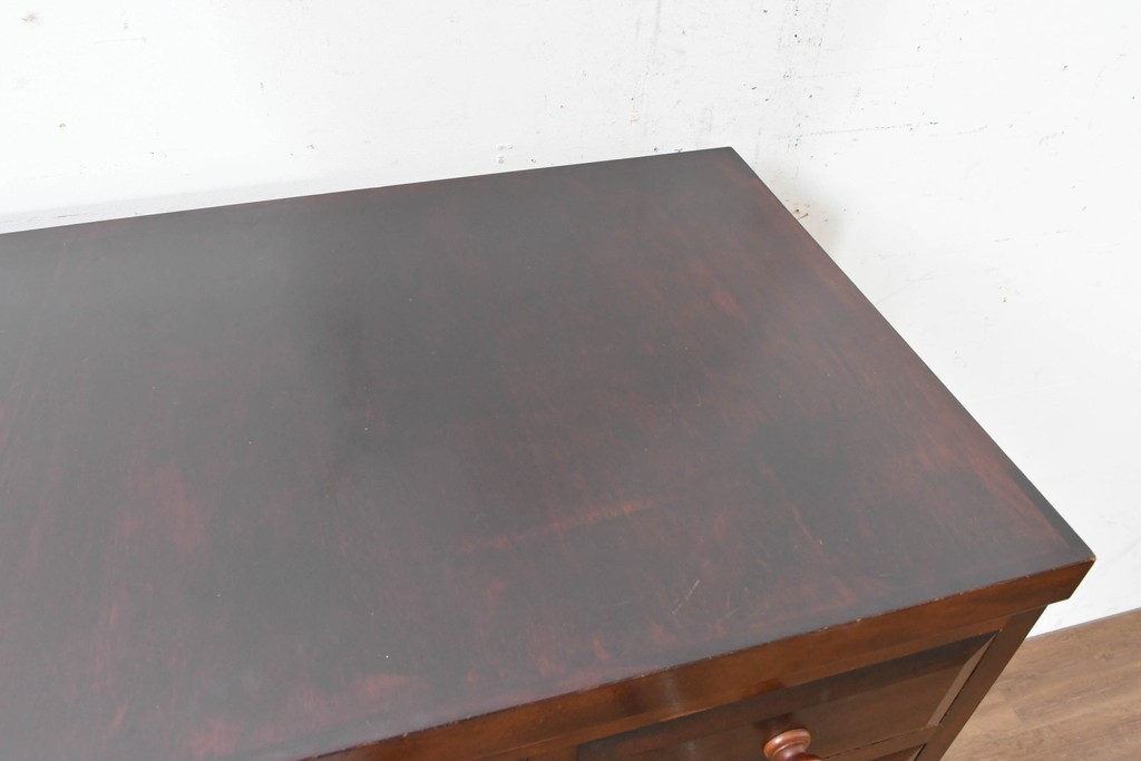 中古　松本民芸家具　端正な面取り意匠が魅力の整理タンス　(R-090175)
