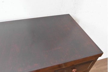 中古　松本民芸家具　端正な面取り意匠が魅力の整理タンス　(R-090175)