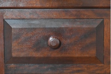 中古　松本民芸家具　端正な面取り意匠が魅力の整理タンス　(R-090175)