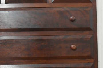 中古　松本民芸家具　端正な面取り意匠が魅力の整理タンス　(R-090175)