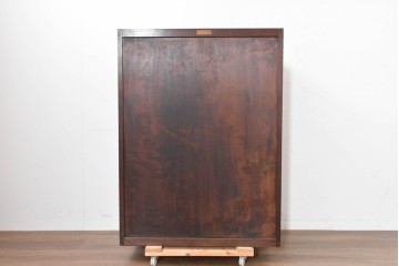 中古　松本民芸家具　端正な面取り意匠が魅力の整理タンス　(R-090175)
