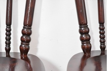 中古　松本民芸家具　16型スピンドルチェア　クラシカルなダイニングチェア4脚セット　定価(4脚合計)約48万円　(R-090177)