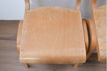 イギリスヴィンテージ　スタッキングできるスクールチェア5脚セット　(R-090181)