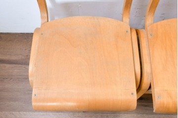 イギリスヴィンテージ　スタッキングできるスクールチェア5脚セット　(R-090182)