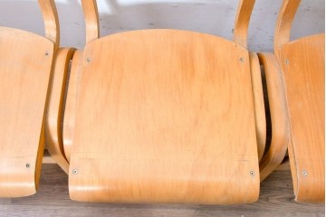 イギリスヴィンテージ　スタッキングできるスクールチェア5脚セット　(R-090182)