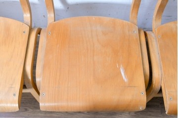 イギリスヴィンテージ　スタッキングできるスクールチェア5脚セット　(R-090182)