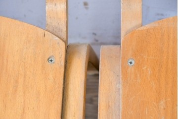 イギリスヴィンテージ　スタッキングできるスクールチェア5脚セット　(R-090182)